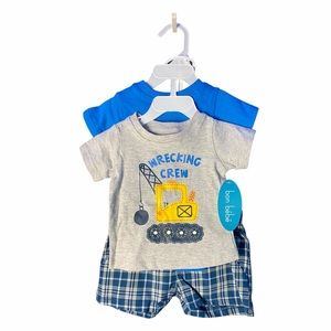 Bon Bébé Grey “Wrecking Crew” Shirt Size 0-3MO